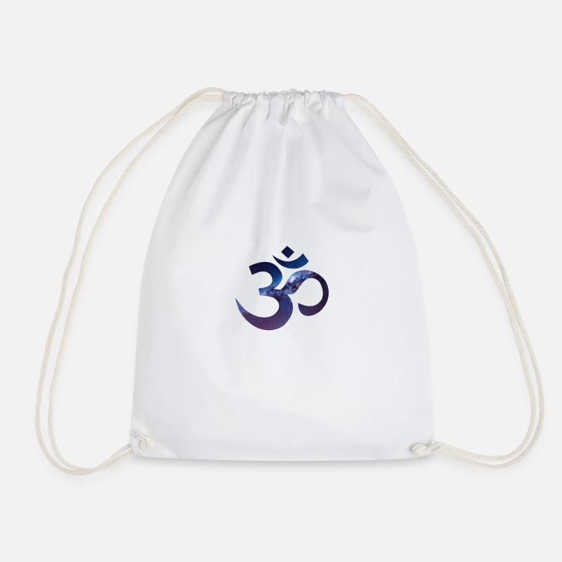 Om - Galaxy - Drawstring Bag - white