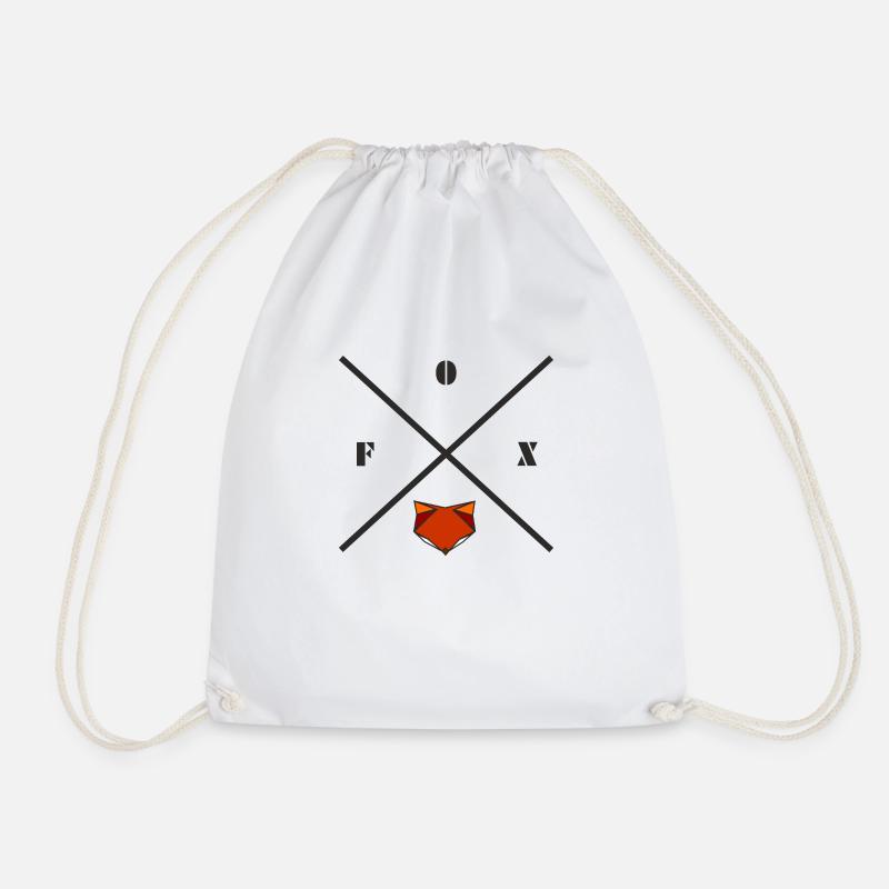 Fox - Drawstring Bag - white