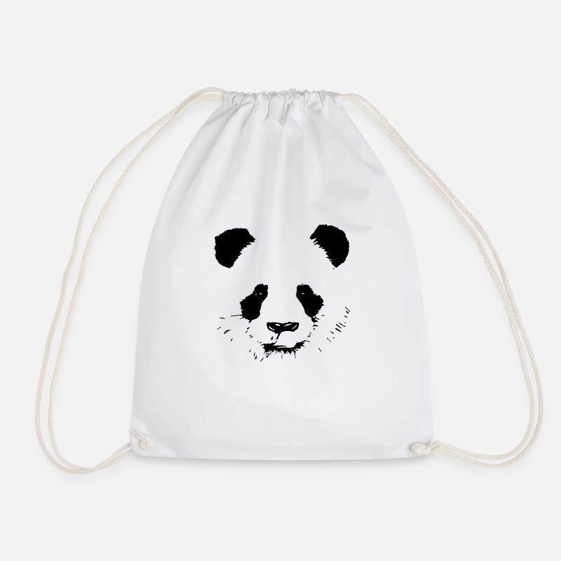 panda - Drawstring Bag - white