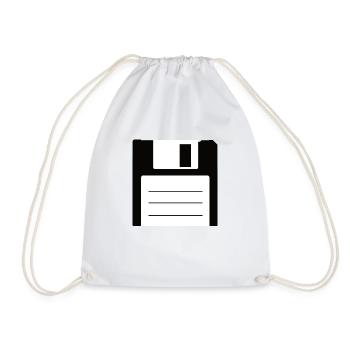 Floppy disk - Drawstring Bag - white - Front