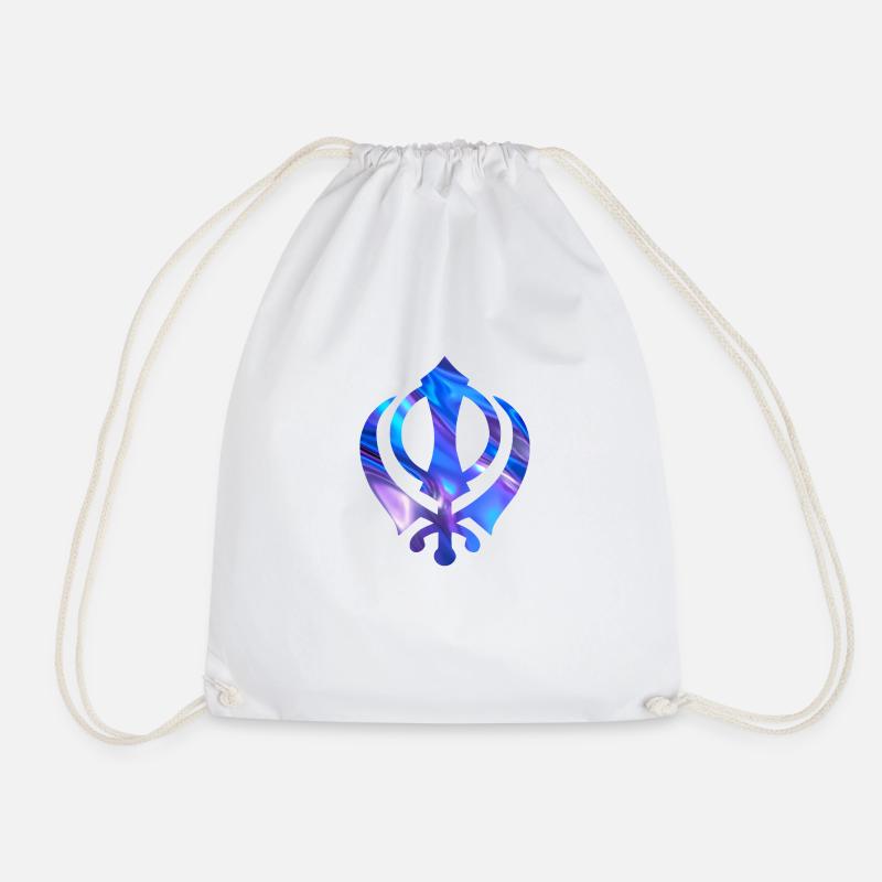 Blaue Khanda, Khanda-Symbol, Sikh Khanda, Sikh Khanda - Turnbeutel - Weiß