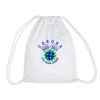 Virus Blue Green - Corona 2020/2021 I WAS DABEI - Drawstring Bag - white - Front