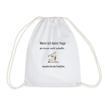 Hund beim Yoga - Turnbeutel - Weiß - Vorne