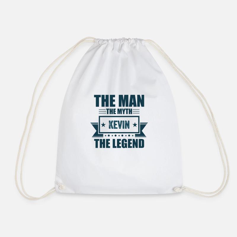 The man the myth Kevin the Legend Kevin Gift - Drawstring Bag - white