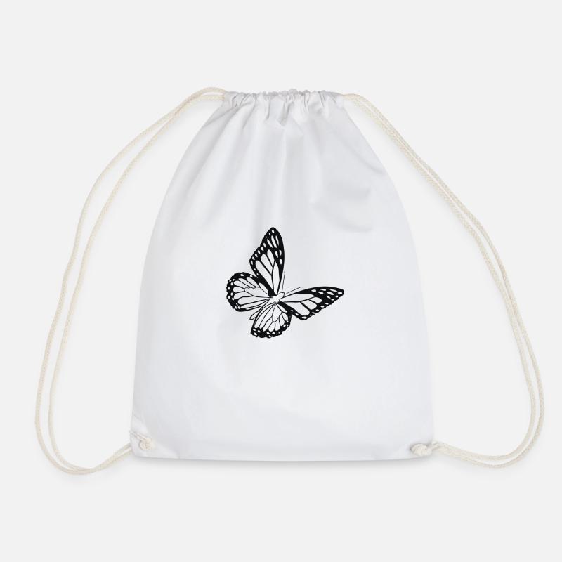Schwarzer Schmetterling - Turnbeutel - Weiß