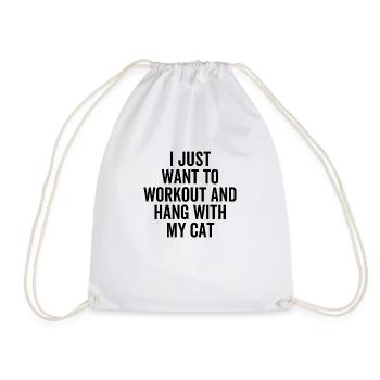 Je veux juste m’entraîner et accrocher avec mon chat - Sac de sport léger - blanc - Devant