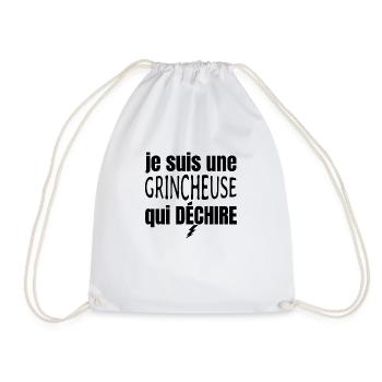 je suis une grincheuse qui déchire - Sac de sport léger - blanc - Devant