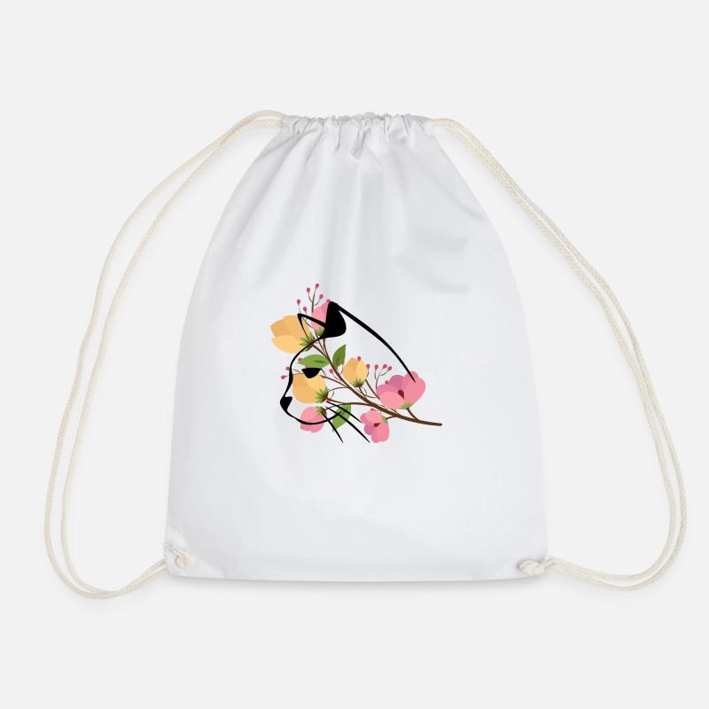 Flower-cat - Turnbeutel - Weiß