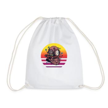 Hobby Diver Shark Snorkeling Scuba Diving - Drawstring Bag - white - Front