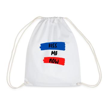 KISS ME NOW - Drawstring Bag - white - Front