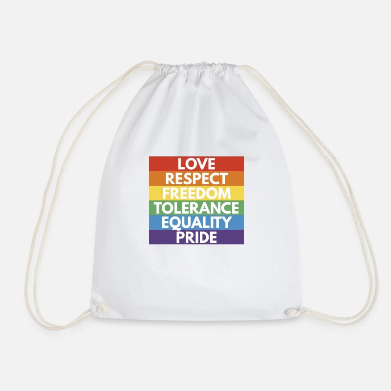 LGBTQ+ - Drawstring Bag - white