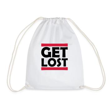 Strip Get Lost - Drawstring Bag - white - Front