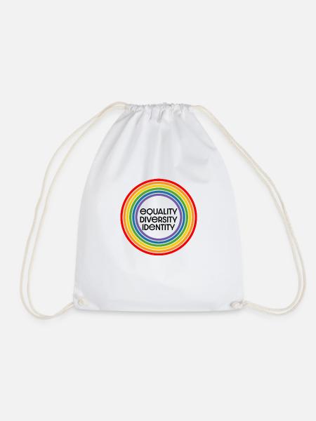 equality diversity identity LGBT lgbtqi queer - Drawstring Bag - white