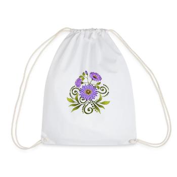 Flowers - Drawstring Bag - white - Front