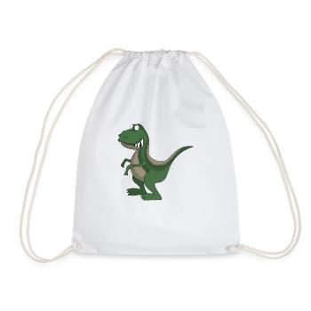 Dino 4 - Drawstring Bag - white - Front
