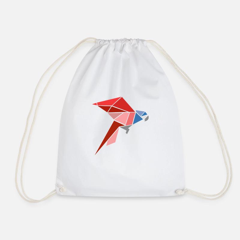 Origami Papagei Illustration Geschenkidee - Turnbeutel - Weiß