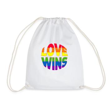 Love Wins Transgender Lgbtq Gay Lesbian Rainbow Pr - Turnbeutel - Weiß - Vorne