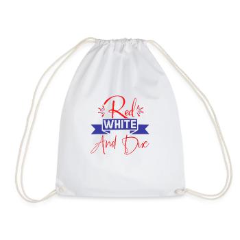 Red white and due - Drawstring Bag - white - Front