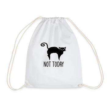 Katze Not today Spruch Humor Geschenkidee - Turnbeutel - Weiß - Vorne