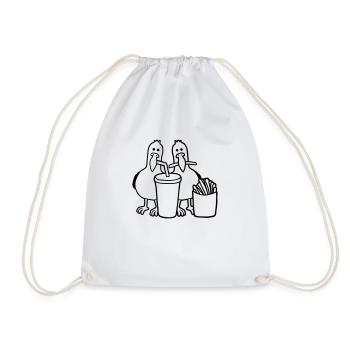 Stolen Fast Food Seagulls - Drawstring Bag - white - Front