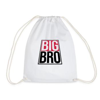 Geschwister Big Bro Logo - Turnbeutel - Weiß - Vorne