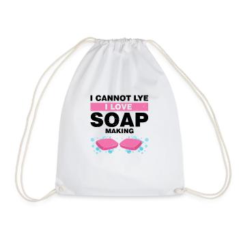 Homemade soap design for oil soap making - Drawstring Bag - white - Front