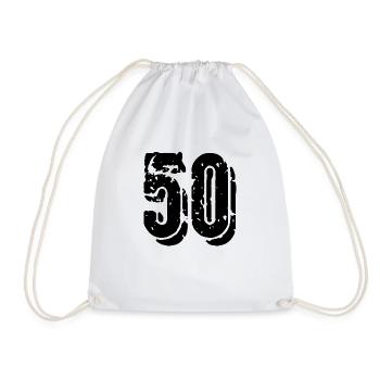 50 number jersey - Drawstring Bag - white - Front