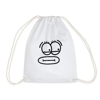Funny Doodle Face - Drawstring Bag - white - Front