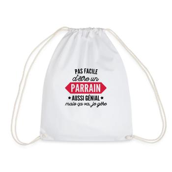parrain génial / humour parrain - Sac de sport léger - blanc - Devant