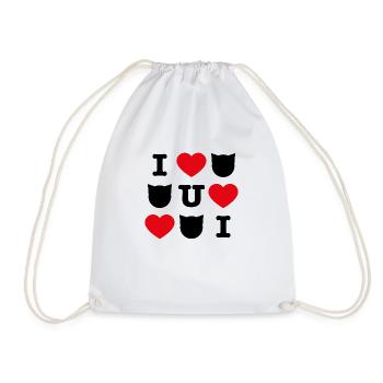 I love cats - Drawstring Bag - white - Front