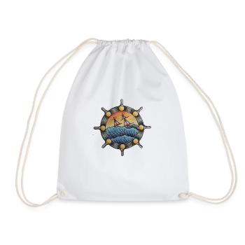 Traditional Tattoo Ship - Drawstring Bag - white - Front