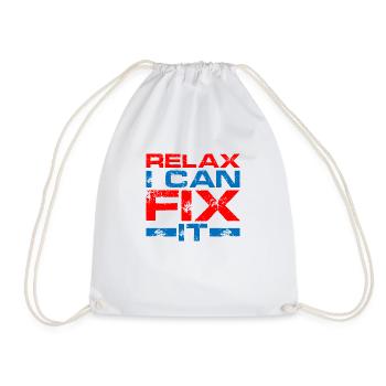 Relax I Can Fix It 8 - Drawstring Bag - white - Front