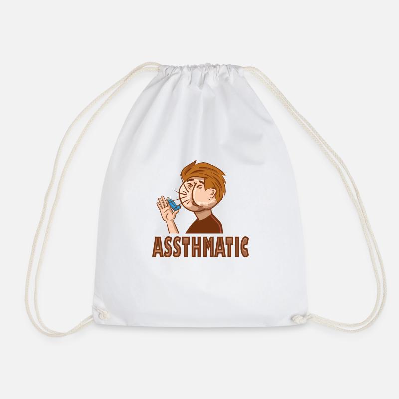 assthmatic version II - Drawstring Bag - white