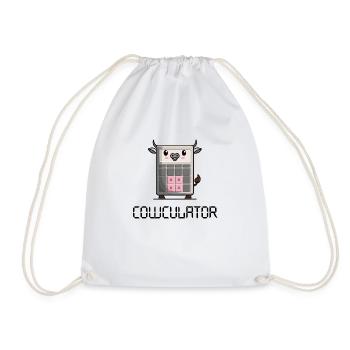 cowculator version I - Drawstring Bag - white - Front