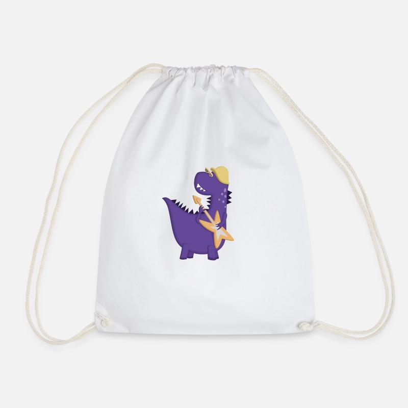 Purple Dinosaur Rocker E-Gitarre - Turnbeutel - Weiß