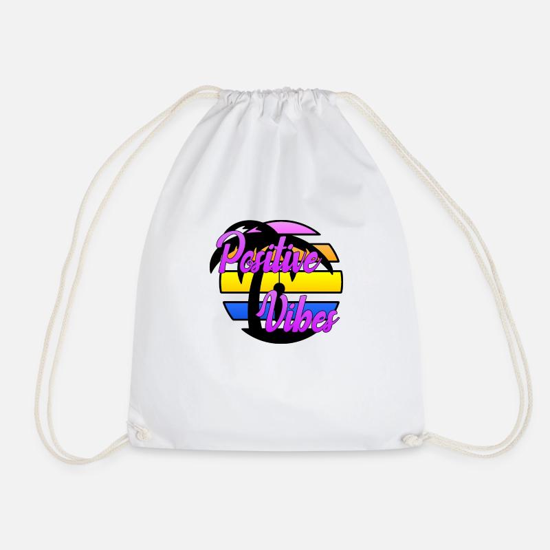 Positive Vibes - Drawstring Bag - white