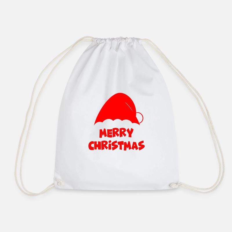 Merry Christmas Mütze - Turnbeutel - Weiß