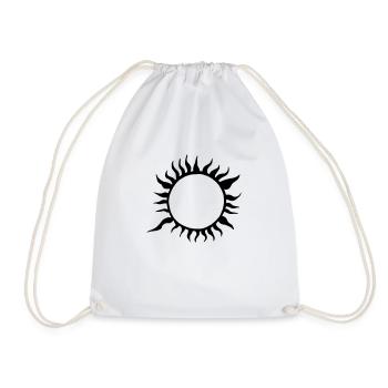 Sun Summer Watercolor Nature Beach Sky Vector - Drawstring Bag - white - Front
