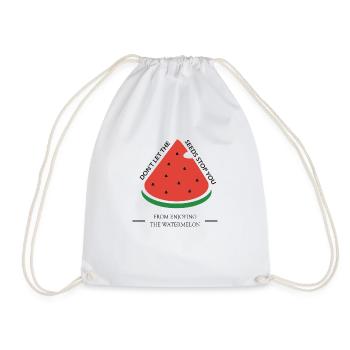 watermelon wassermelone Geschenk seeds - Turnbeutel - Weiß - Vorne