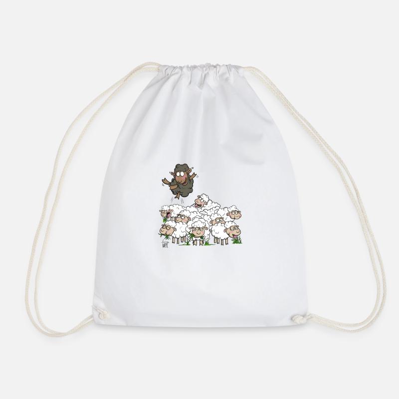 Black Sheep - Drawstring Bag - white
