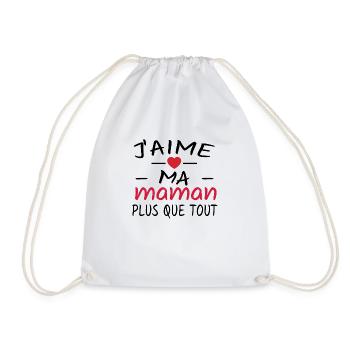 j aime ma maman / cadeau enfant - Sac de sport léger - blanc - Devant