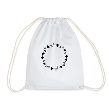 Floral Garland Flowers Hearts 21 Drawing Area 21 - Drawstring Bag - white - Front