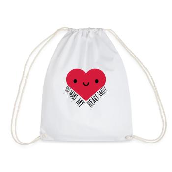 make my heart smile - Turnbeutel - Weiß - Vorne