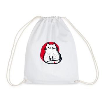 Katzen Japan - Turnbeutel - Weiß - Vorne