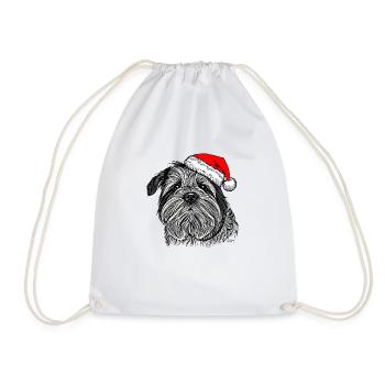 Weihnachten Hund süß lustig Hunde Tier Welpe 3 - Turnbeutel - Weiß - Vorne