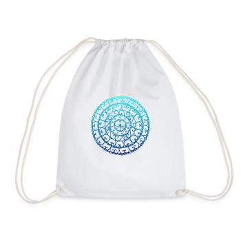 Blue dragonfly mandala - Drawstring Bag - white - Front
