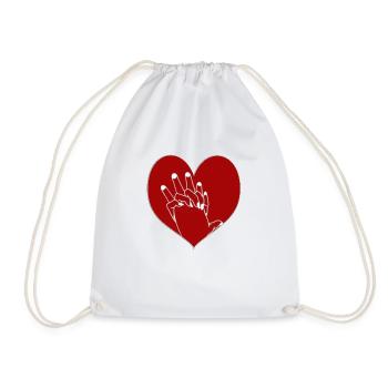 Chemise design de la Saint-Valentin, Photo de main, Chemise d’amour - Sac de sport léger - blanc - Devant
