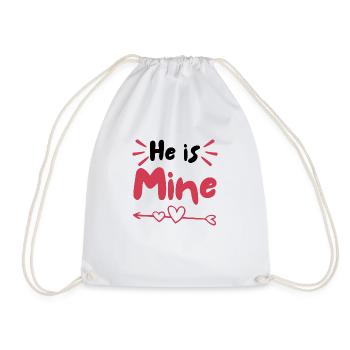He Is Mine - Drawstring Bag - white - Front