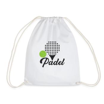 Padel, funny rackets. Padel gift idea. Sport - Drawstring Bag - white - Front