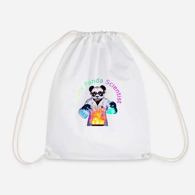 Crazy Panda Scientist - Turnbeutel - Weiß